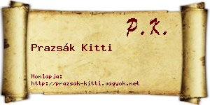 Prazsák Kitti névjegykártya